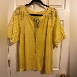 Perception Woman 3X Yellow Blouse